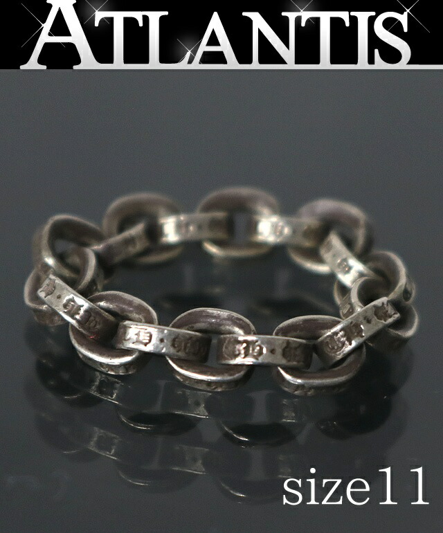 CHROME HEARTS 銀座店 クロムハーツ 調査報告チェーン店 輪っか 指環 メンズ しろがね色 SV925 約11号 100850
