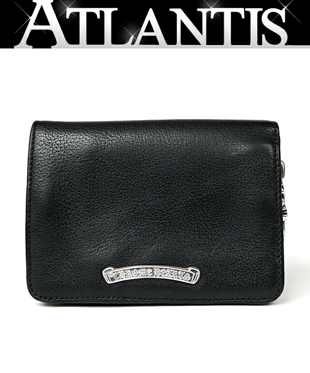 CHROME HEARTS 新宿店 クロムハーツ ジョーイウォレット なめし革 金入れ メンズ しろがね色 SV925 黒 30984