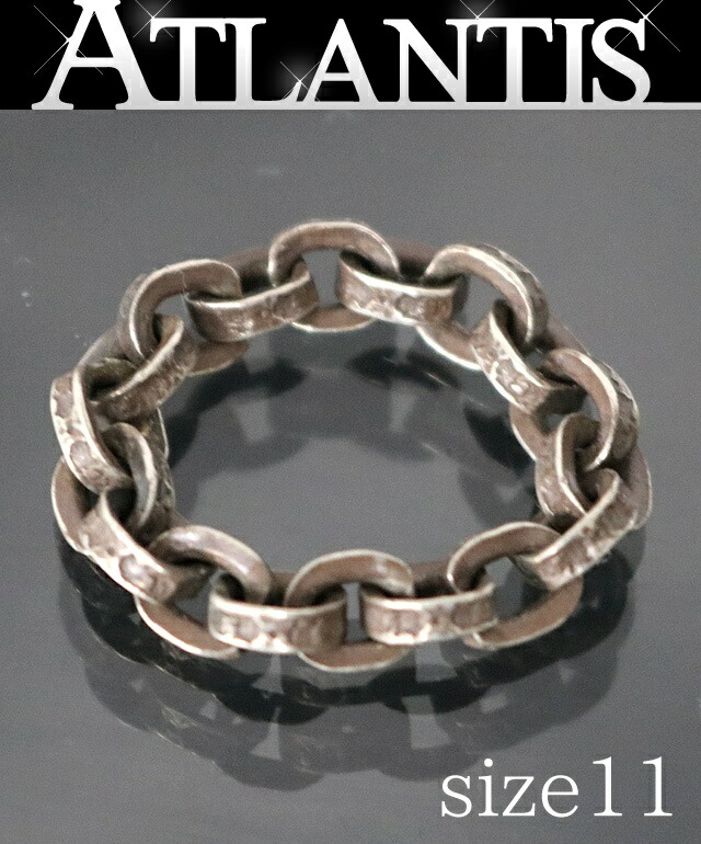 CHROME HEARTS 銀座店 クロムハーツ 調査報告チェーン店 輪っか 指環 メンズ しろがね色 SV925 約11号 100842