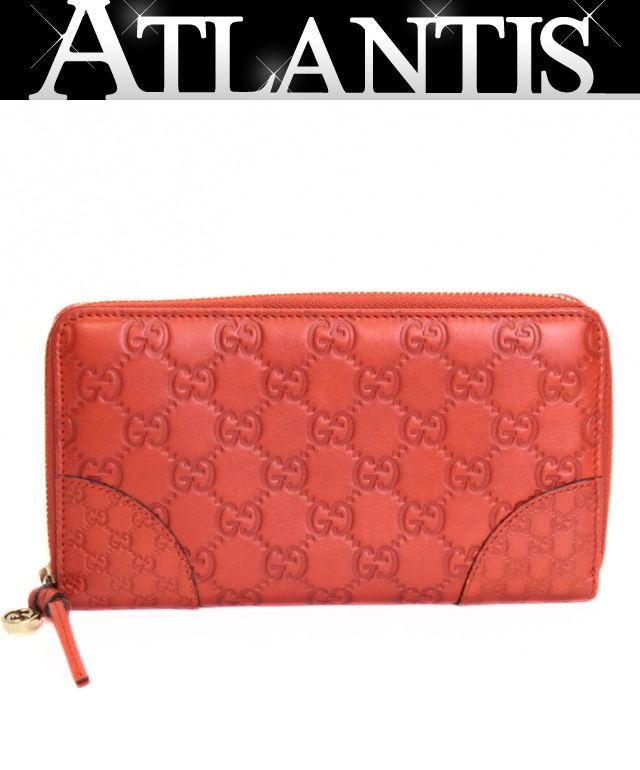 GUCCI グッチ グッチシマ ラウンドファスナー長財布 レザー オレンジ 323397 【74264】｜アトランティス