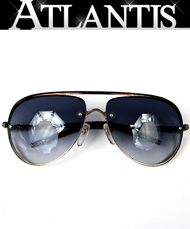 CHROME HEARTS 銀座店 クロムハーツ 【JEWEL BOX】 サングラス 眼鏡 アイウェア メンズ レザー SV925 黒系/べっ甲 102812｜アトランティス