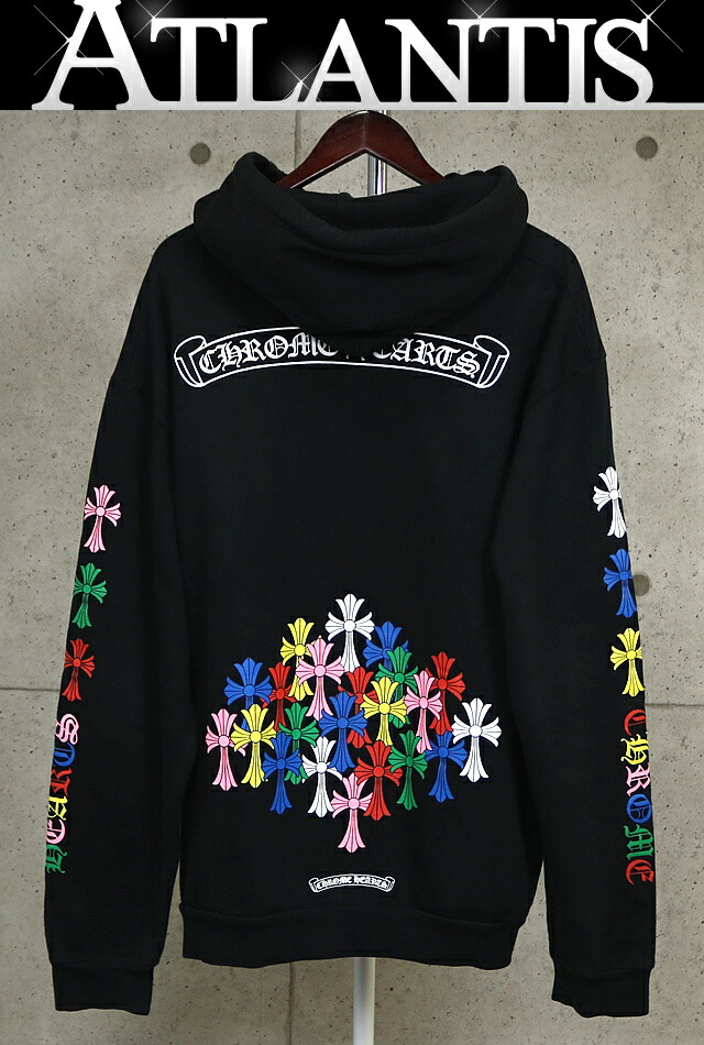 CHROME HEARTS 銀座店 クロムハーツ マルチ色合い セメタリークロス 刷り上げる フーディ パーカー メンズ size:XL 黒/マルチ色合い 102938
