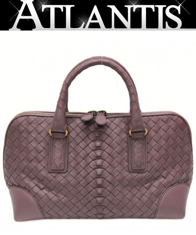 ボッテガヴェネタ BOTTEGA VENETA イントレチャート ハンドバッグ レザー パープル 【74380】|アトランティス