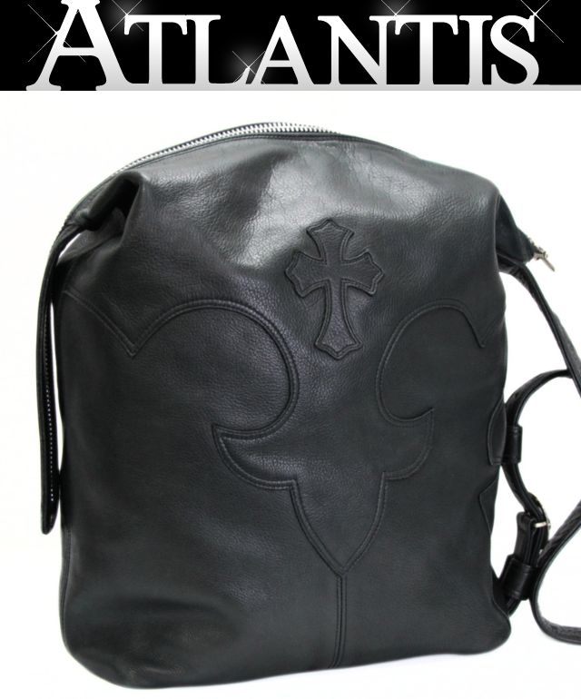 CHROME HEARTS 新宿店 クロムハーツ LELO レロ フレアニー はりつけ台継ぎ切れ ショルダーバッグ なめし革 メンズ しろがね色 SV925 黒 31094