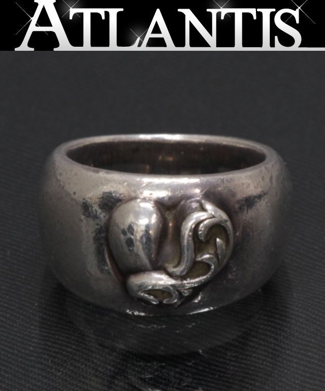 CHROME HEARTS 新宿店 クロムハーツ ハート型はたご屋 ダンス楽隊 輪っか 指環 しろがね色 SV925 約14号 31093
