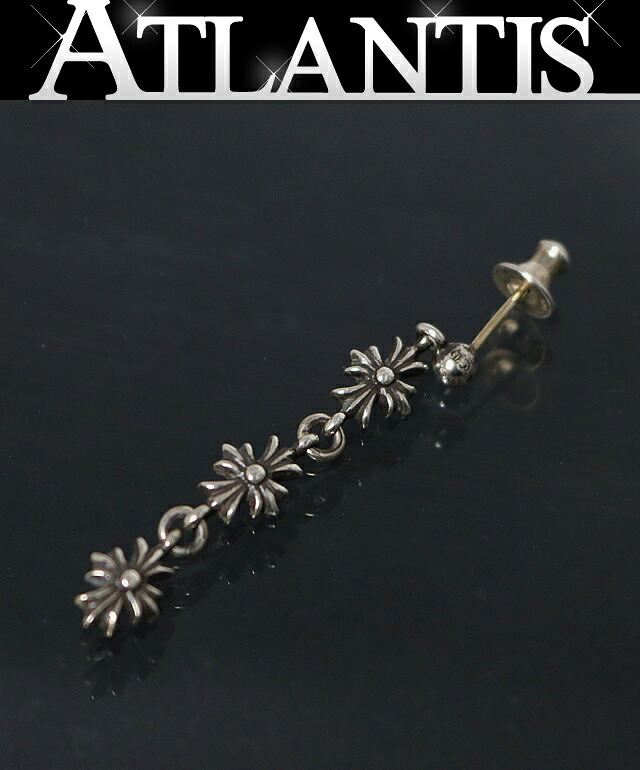 CHROME HEARTS 銀座店 クロムハーツ タイニーE CHつけ加える 3落っこちる ピアス メンズ しろがね色 SV925 102657