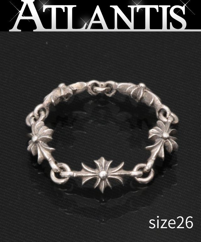 CHROME HEARTS 新宿店 クロムハーツ タイニーE CHつけ加える 輪っか 5繋がり 指環 メンズ しろがね色 SV925 約26号 30800