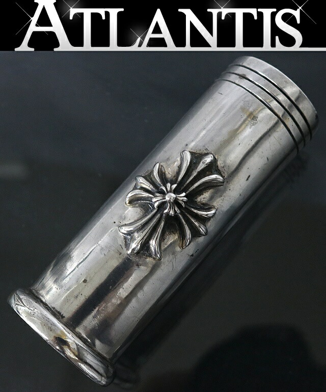 CHROME HEARTS 銀座店 クロムハーツ ダブル CHつけ加える 円柱 テーブルライターケース メンズ しろがね色 SV925 103227