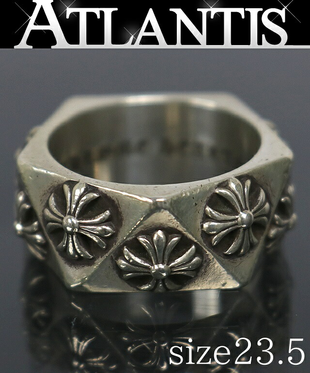 CHROME HEARTS 銀座店 クロムハーツ 国防省 CHつけ加える 輪っか 指環 メンズ しろがね色 SV925 約23.5号 102803