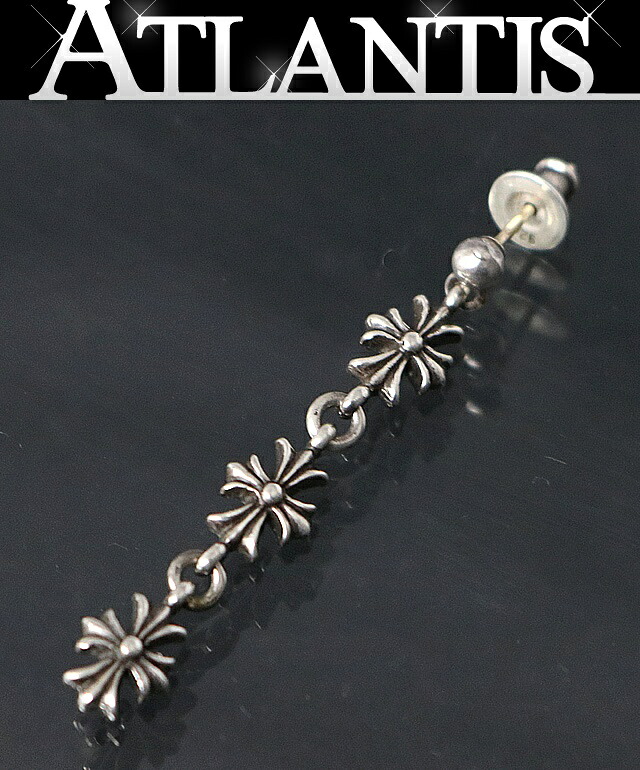 CHROME HEARTS 銀座店 クロムハーツ タイニーE CHつけ加える 3落っこちる ピアス メンズ しろがね色 SV925 103267