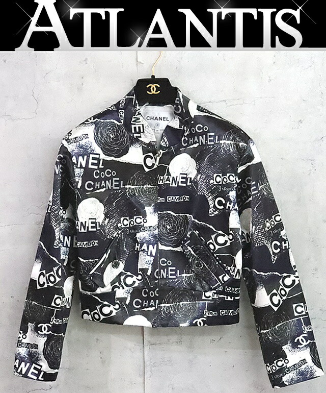 【広尾店】 極美品 シャネル CHANEL カメリアブルゾンジャケット 米国海軍×黒×白 レディース size38 P63238 【19105】