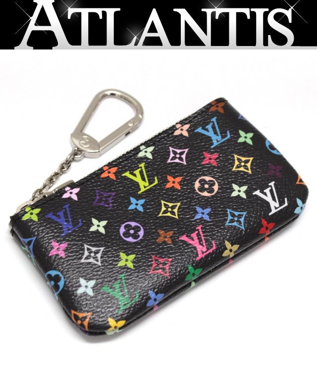 Louis Vuitton ルイヴィトン ポシェットクレ 手当たり輪っか付き添い人コインケース マルチ色つや 黒 M13664 CT5204 【74701】