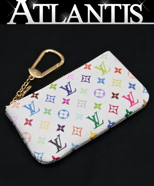 Louis Vuitton ルイヴィトン ポシェットクレ 手当たり輪っか付き添い人コインケース マルチ色つや 白 M28388 CT4275 【74702】