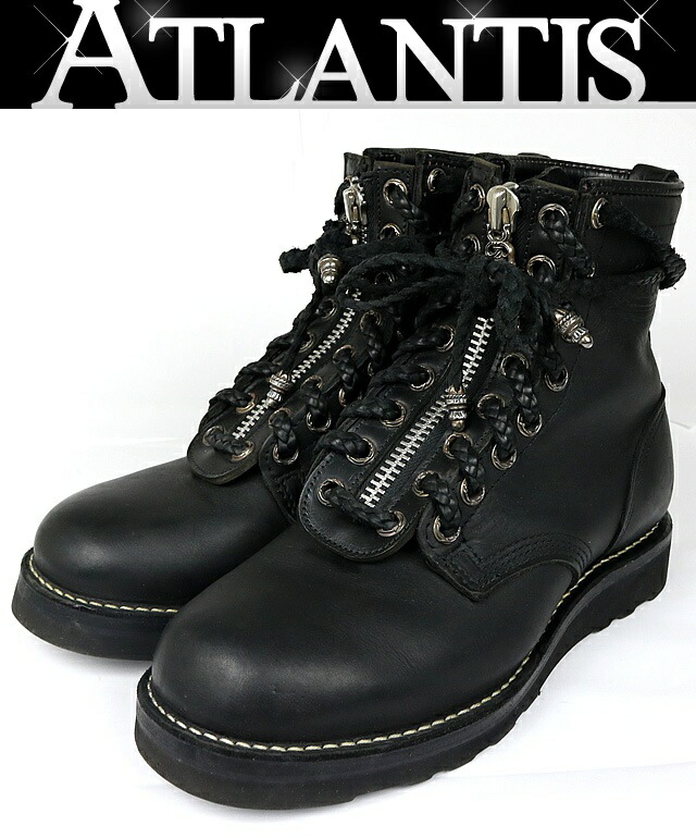 CHROME HEARTS 銀座店 クロムハーツ WESCO ウエスコ ダガージップ ファイヤーマンブーツ なめし革 SV925 メンズ size:8 1/2E 黒 103285