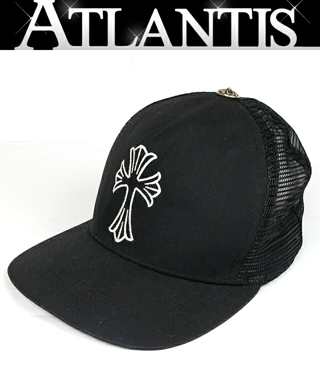 CHROME HEARTS 銀座店 クロムハーツ CH差し交わす 刺しゅう トラッカーキャップ かぶり笠 メンズ しろがね色 SV925 黒 103326