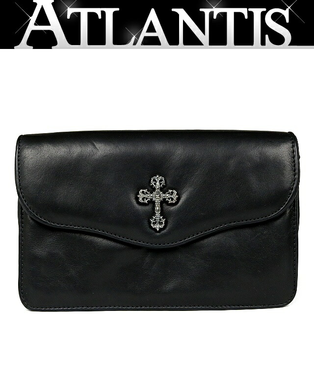 CHROME HEARTS 銀座店 クロムハーツ フィリグリークロス チェーンウォレット 御徒面子 なめし革 メンズ SV925 黒 103132