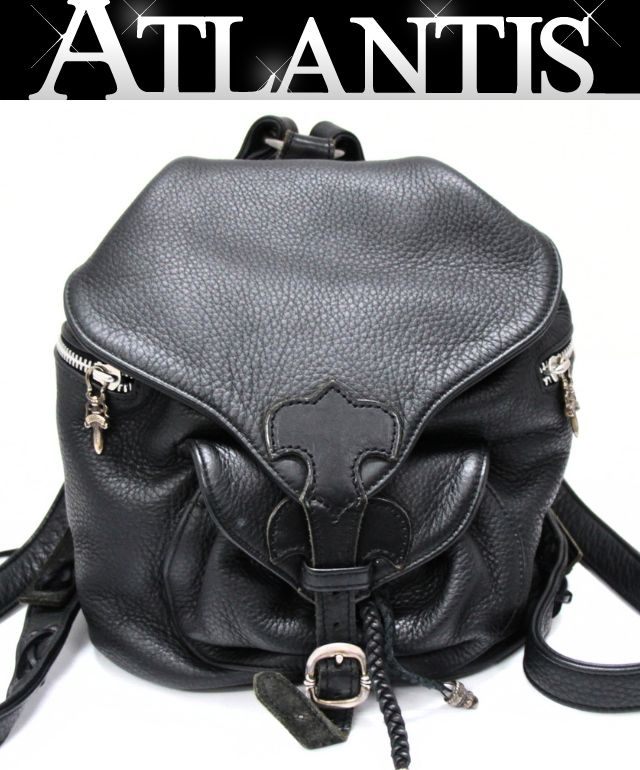 CHROME HEARTS 新宿店 クロムハーツ フレアニー ミニ 背嚢 なめし革 SV925 黒 【30792】
