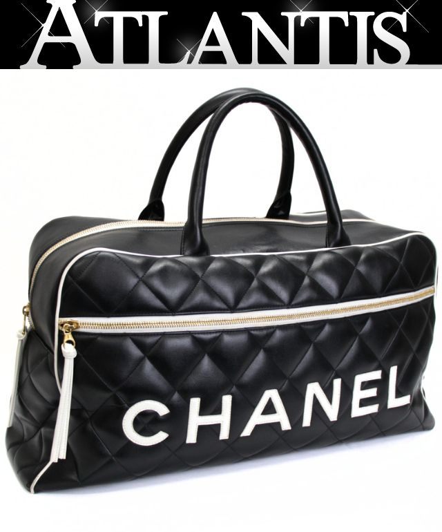 レア！シャネル CHANEL シャネル運動競技 ボストンバッグ 子ヒツジ 黒いこと×白いこと 3番台 【74564】