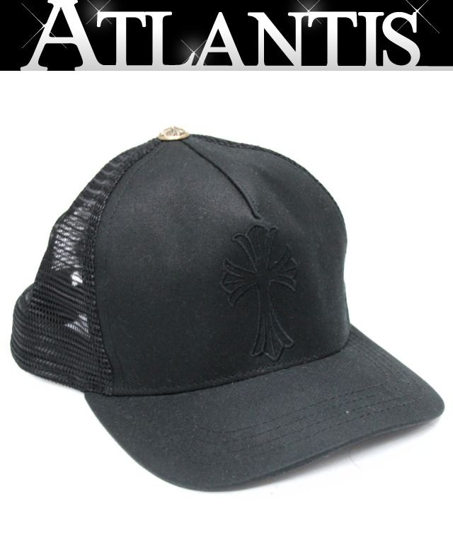CHROME HEARTS 新宿店 クロムハーツ スモールはりつけ台 トラッカーキャップ 鳥打ち帽 しろがね色 SV925 メンズ 黒 31016