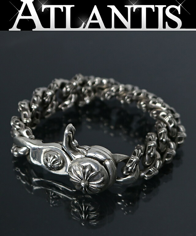 CHROME HEARTS 銀座店 クロムハーツ エクストラファンシーリンク クロスボール クリップブレス 13リンク メンズ シルバー SV925 103337｜アトランティス