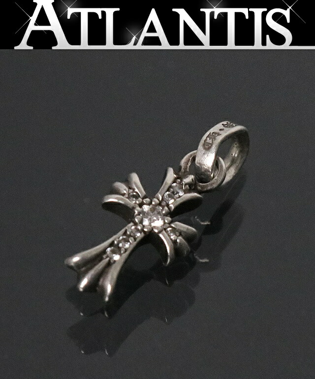 CHROME HEARTS 銀座店 クロムハーツ ベイビーファットクロス パヴェダイヤ 引きつける メンズ しろがね色 SV925 103383