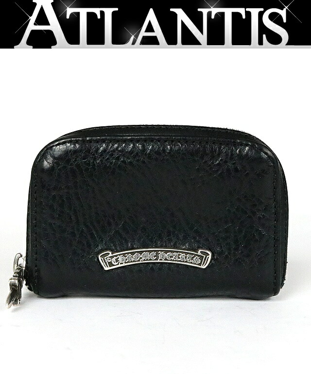 CHROME HEARTS 銀座店 クロムハーツ ラウンドチャック コインケース 御釣り入れ メンズ なめし革 しろがね色 SV925 黒 103407