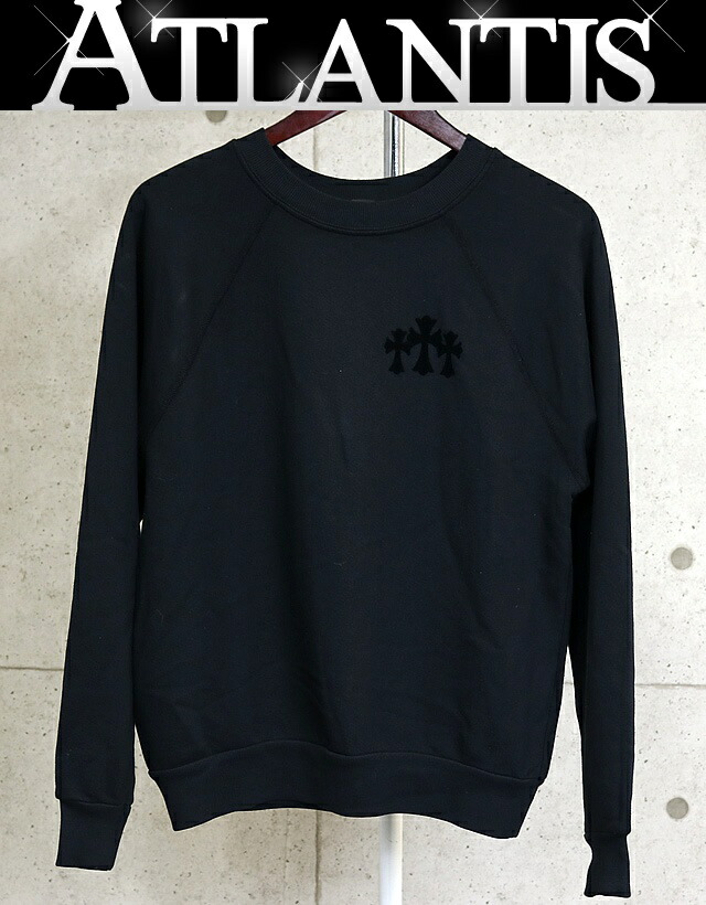 CHROME HEARTS 銀座店 クロムハーツ 新品 レディース 3セメタリークロス CHロゴタイプ クルーネックス 長袖 size:M 黒 【30750】