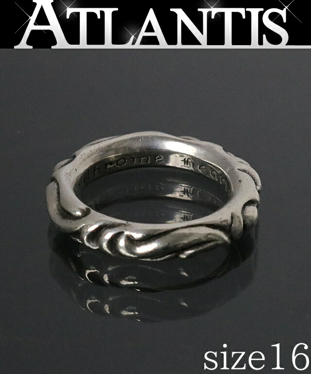 CHROME HEARTS 銀座店 クロムハーツ スクロールバンドリング 指環 メンズ しろがね色 SV925 約16号 103150