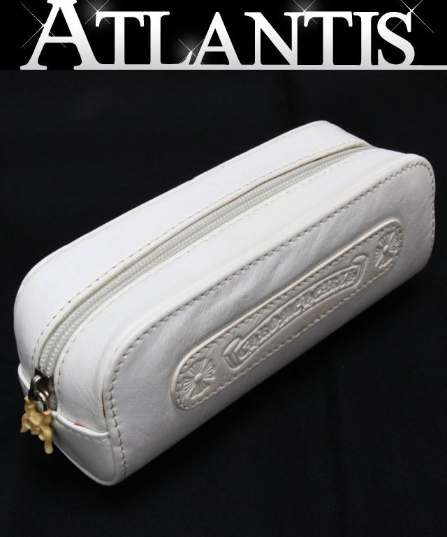 CHROME HEARTS 新宿店 クロムハーツ 眼鏡容れもの 捉え所のない容れもの メガネ容れもの ダガージップ なめし革 白 30849