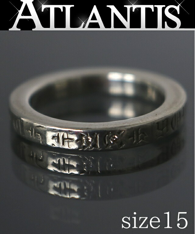 CHROME HEARTS 新宿店 クロムハーツ 勘定書き付き添い人 スペーサーリング 3粍 2P 金剛石 指環 しろがね色 SV925 約15号 31052