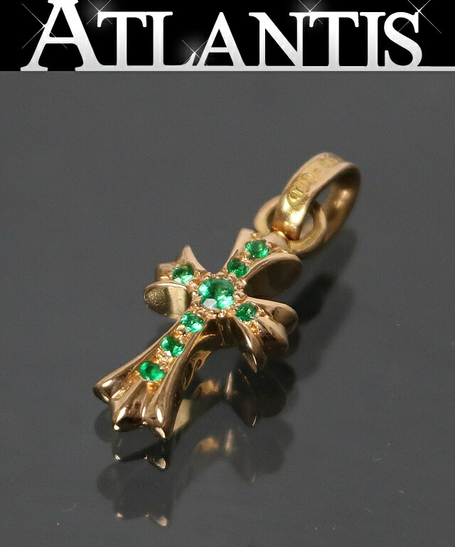 CHROME HEARTS 銀座店 クロムハーツ 22K ベイビーファットクロス アフターエメラルド シャンデリヤ とっ始め ゴールド 103288