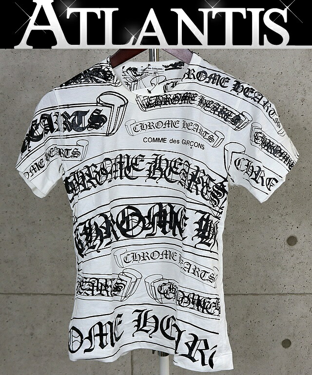 CHROME HEARTS 銀座店 クロムハーツ 美品 ×コムデ給仕 プルオーバー 半袖 メンズ size:M 白/黒 103441