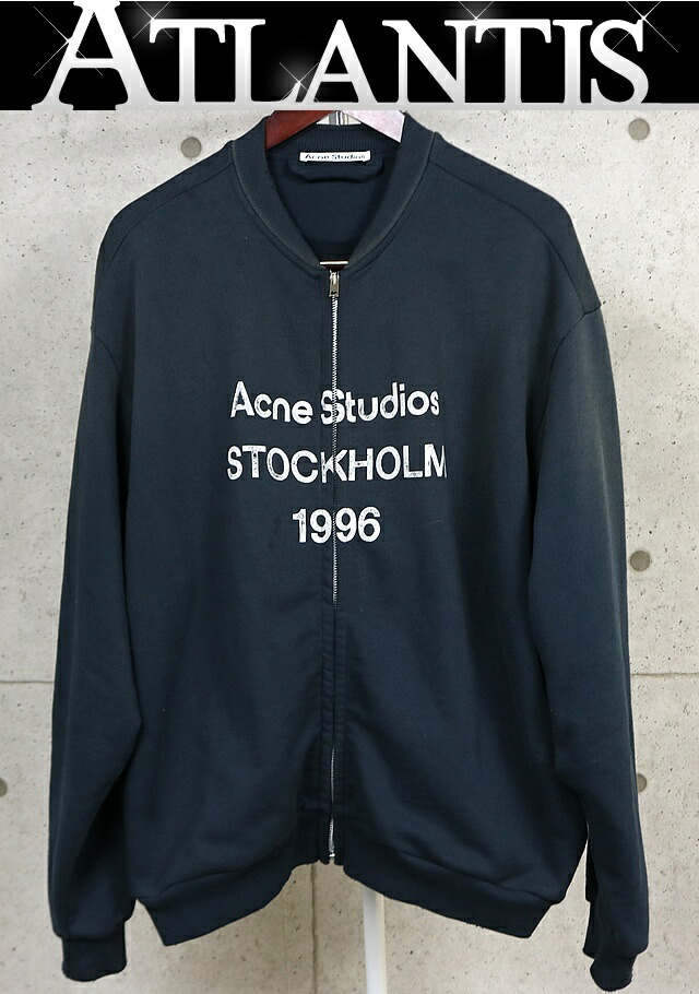 Acne Studios 銀座店 アクネ ストゥディオズ LOGO ZIP SWEATER ジップアップスウェット メンズ size:L 紺色 103419