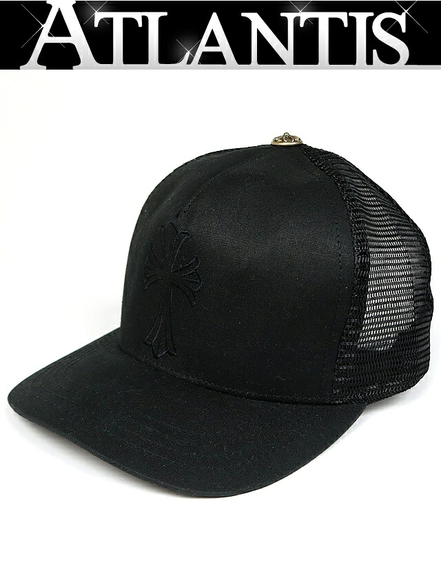 CHROME HEARTS 新宿店 クロムハーツ スモール差し交わす トラッカーキャップ かぶり笠 しろがね色 SV925 メンズ 黒 31013