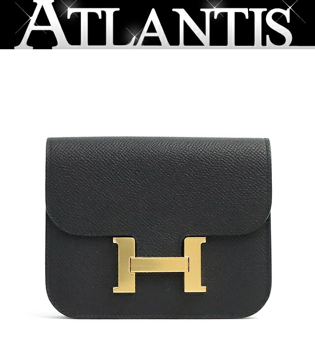 【広尾店】未当て嵌める エルメス HERMES コンスタンス か細い エプソン 黒 G金具 U目じるし(2022年) 【19257】