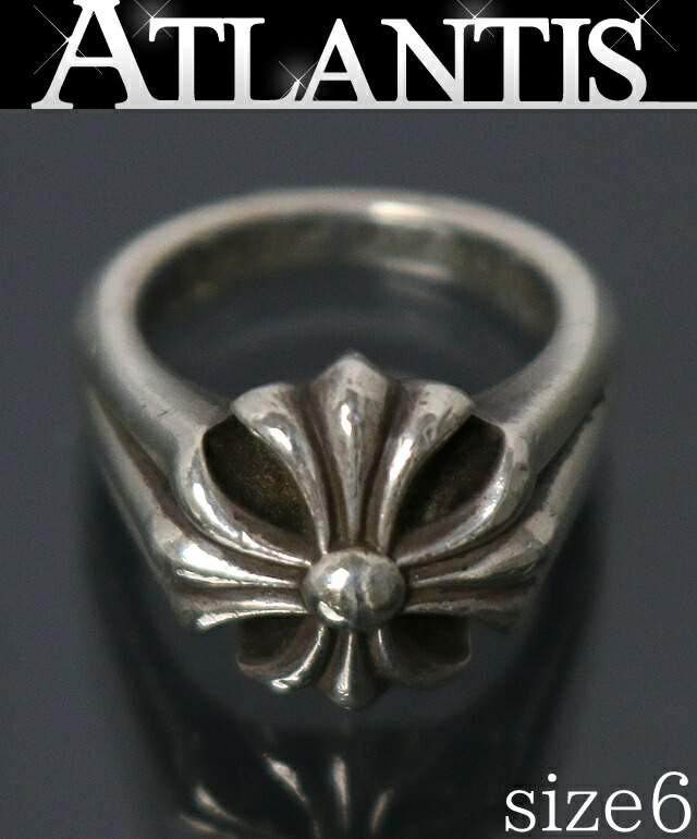 CHROME HEARTS 新宿店 クロムハーツ スモール カットアウト CHつけ加える 輪っか 指環 メンズ しろがね色 SV925 約6号 31298
