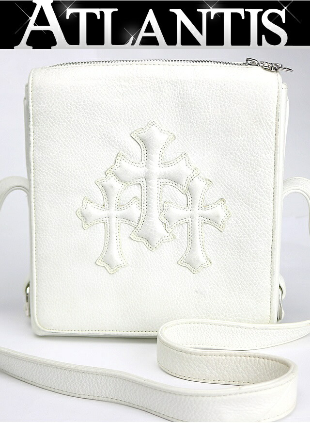 CHROME HEARTS 新宿店 クロムハーツ PLUG ショルダーバッグ メンズ なめし革 しろがね色 SV925 白 31331