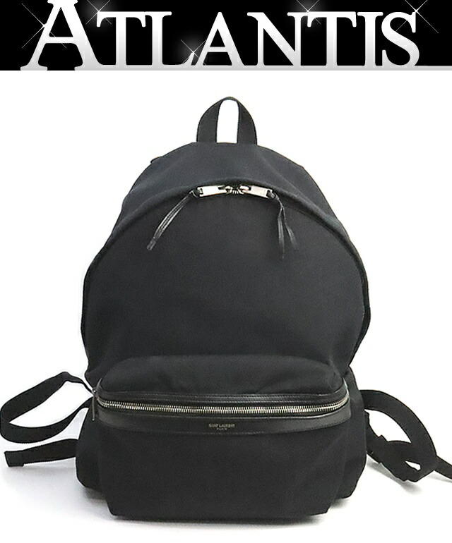 【広尾店】サンローランパリ SAINT LAURENT PARIS クラシックハンターバックパック 帆布 黒SV金具 326865 【19281】