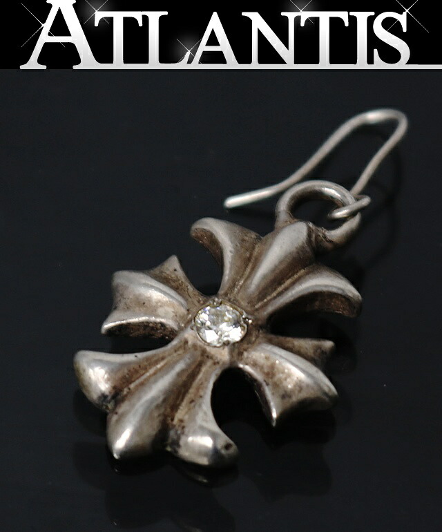 Gaboratory ガボラトリー Spar CZ Diamond on 1/8 Gothic Cross Pierce ピアス メンズ しろがね色 SV925 103452