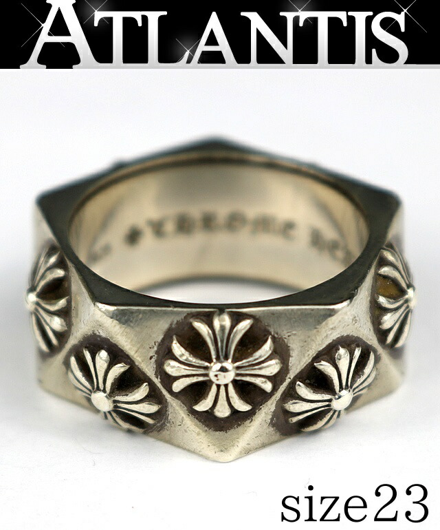 CHROME HEARTS 新宿店 クロムハーツ 国防省 CHつけ加える 輪っか 指環 メンズ しろがね色 SV925 約23号 31294