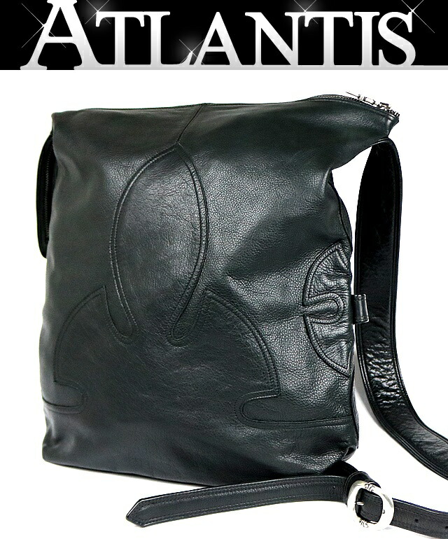 CHROME HEARTS 新宿店 クロムハーツ レロ フレアニー 継ぎ切れ 肩肉 御徒面子 なめし革 メンズ しろがね色 SV925 黒 31337