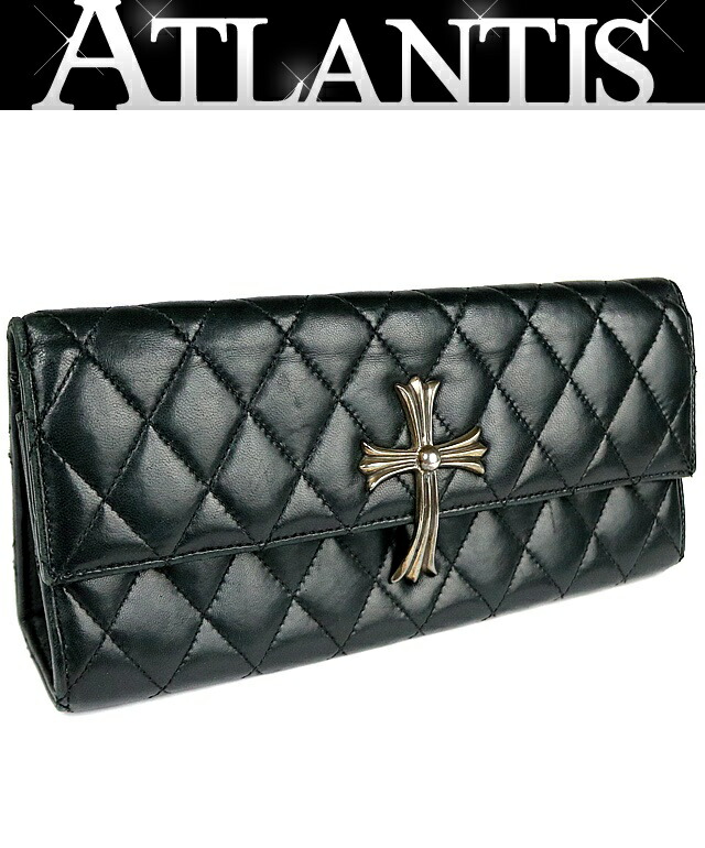 CHROME HEARTS 新宿店 クロムハーツ ラージクロス 晩さん会 クラッチペダル 御徒面子 なめし革 メンズ SV925 黒 31334
