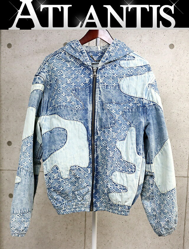 Louis Vuitton 新宿店 ルイヴィトン NIGO モノグラム パッチワーク ジーンズ 上衣 メンズ size:46 青系 31376