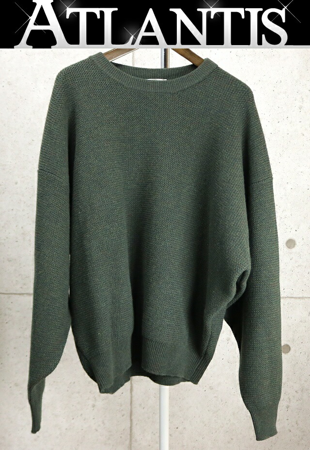 FEAR OF GOD 銀座店 フィア オブ 大御神 美品 労働者の一団のど首 編み物スウェーター 長袖 メンズ size:M カーキ 103525