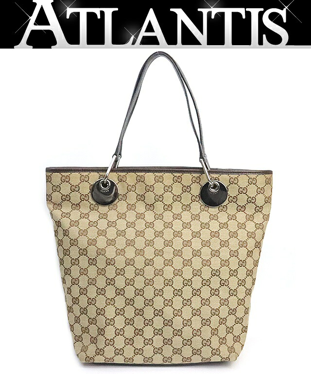 【広尾店】グッチ GUCCI GGキャンバス トートバッグ ライトブラウン SV金具 120836 【19360】｜アトランティス