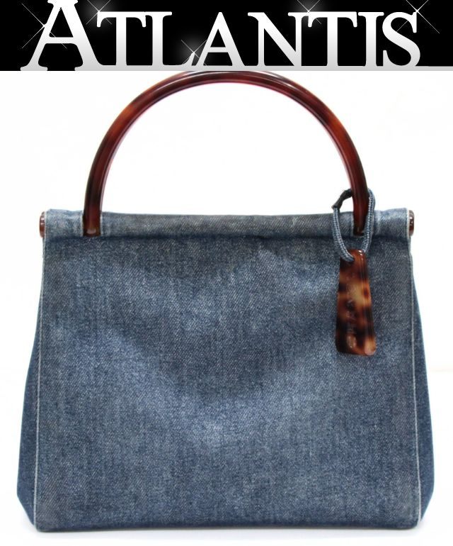シャネル CHANEL プラハンドル ハンドバッグ デニム 青 5番台 【74963】｜アトランティス