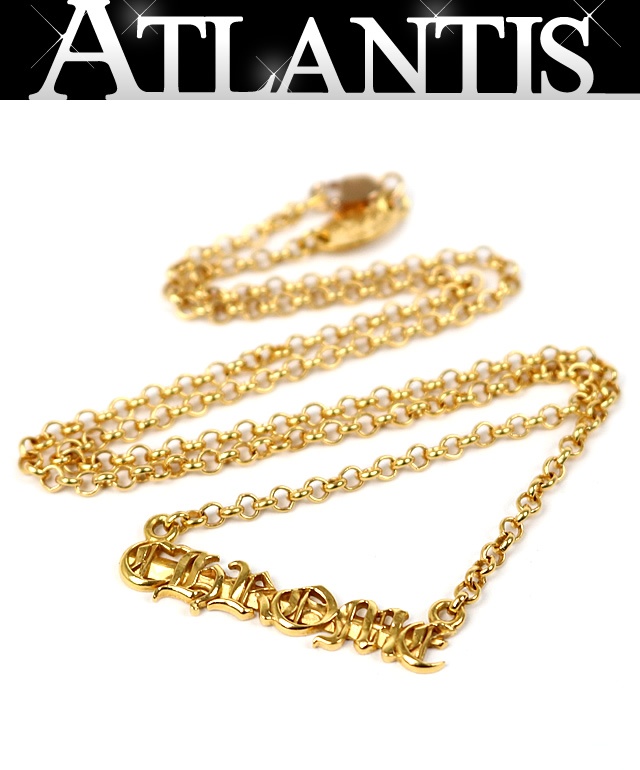 CHROME HEARTS 新宿店 クロムハーツ 22K CHROME ロゴ ロールチェーン ネックレス メンズ 18インチ ゴールド 31415｜アトランティス