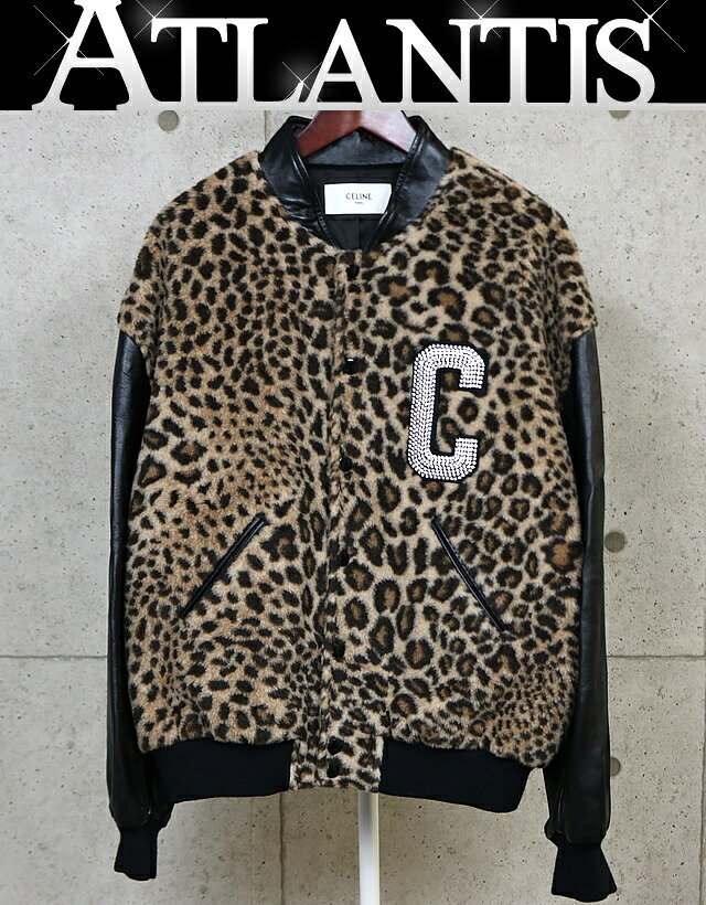 CELINE 新宿店 セリーヌ 新品 エディ期 22AW テディジャケット レオパード ラインストーン ジャケット メンズ size:54 ブラウン系 31582｜アトランティス
