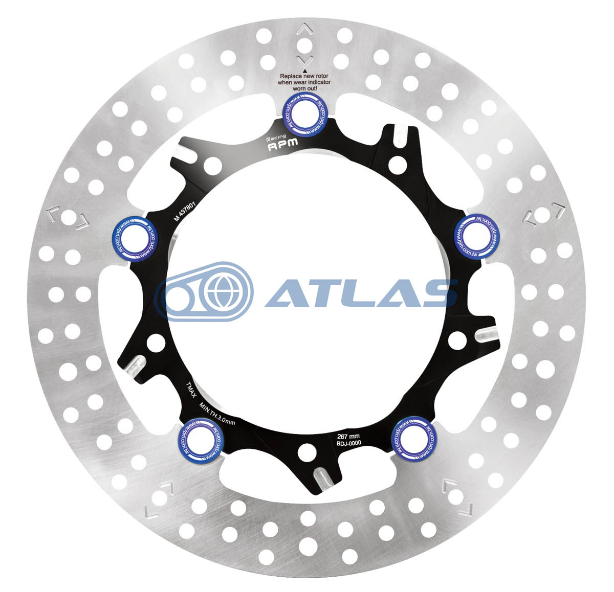 RPM TMAX530 ドリルドベンチレーテッドフローティングディスク267mm フロント左右セット ブラック