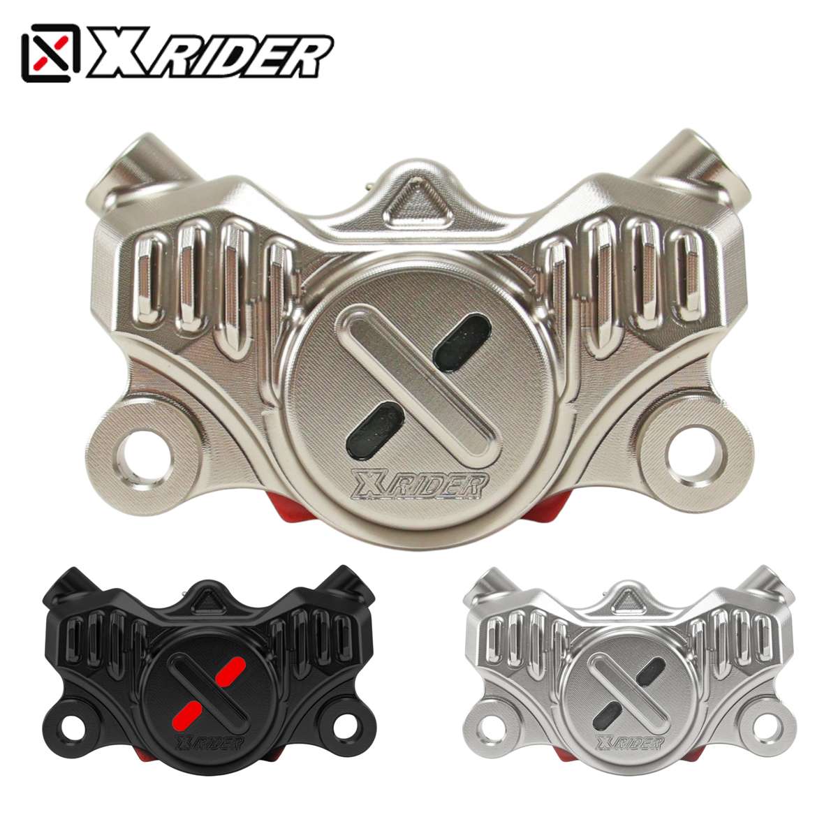 X-RIDER CNCカニ 対向φ34mm P2モノブロックキャリパー 取付けピッチ84mm ハードアルマイト